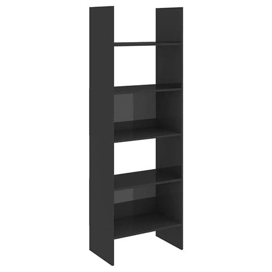 Alev High Gloss Bookcase With 5 Shelves In Grey_2