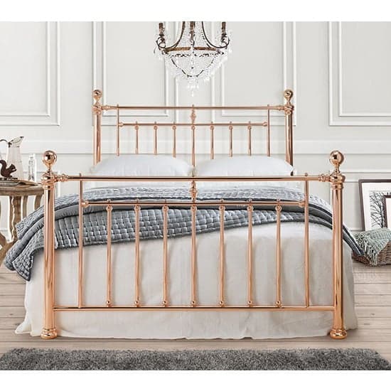 Alexander Metal Double Bed In Rose Gold_2