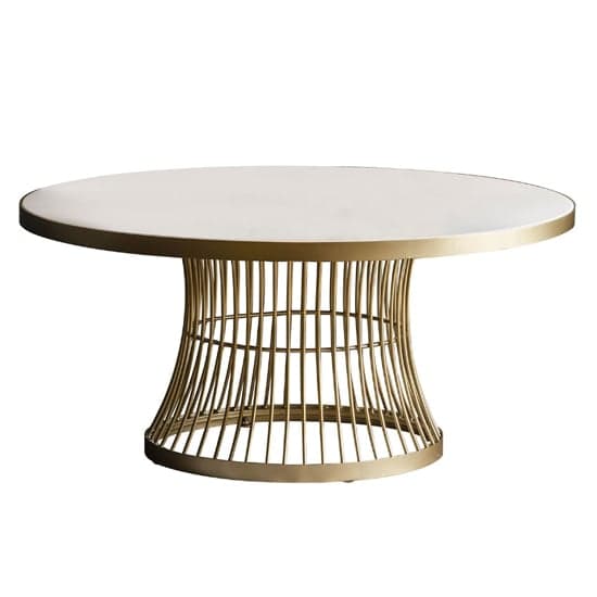 Alexxis Round Contemporary Glass Top Coffee Table In Champagne_2