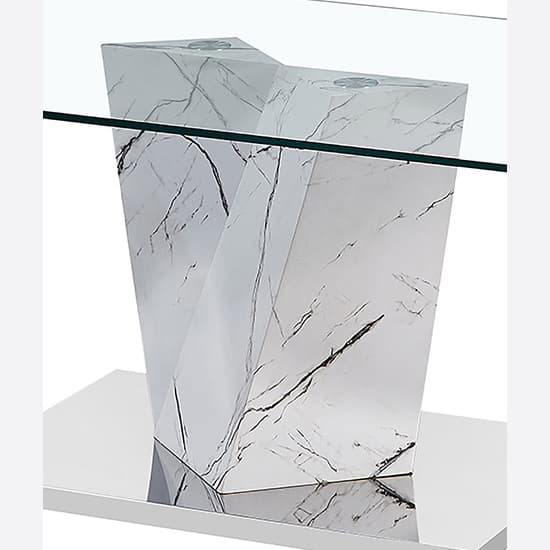 Alfa Clear Glass Coffee Table With Marble Effect Base_2