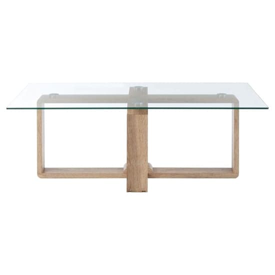 Alfratos Clear Glass Top Coffee Table With Natural Wooden Base_2
