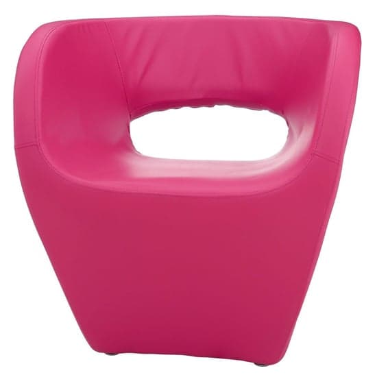 Alfro Upholstered Faux Leather Effect Bedroom Chair In Pink_2