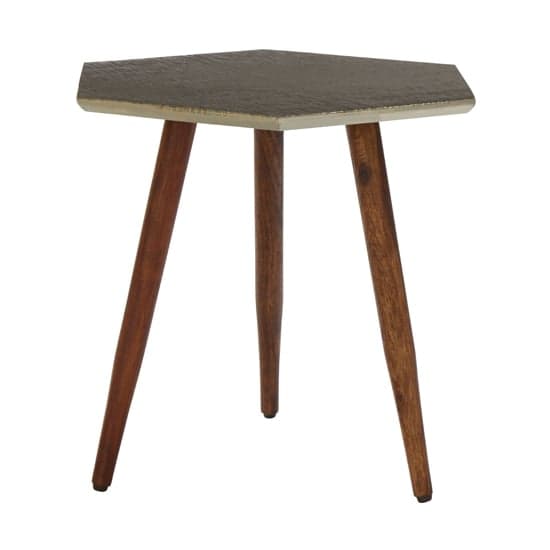 Algieba Hexagonal Wooden Side Table In Grey_2