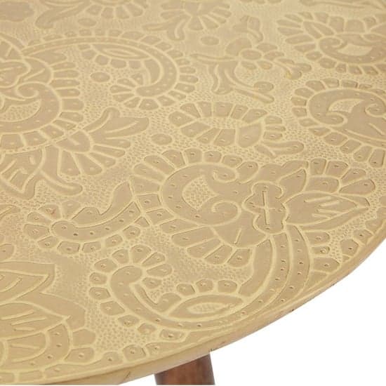 Algieba Round Wooden Side Table In Gold_3