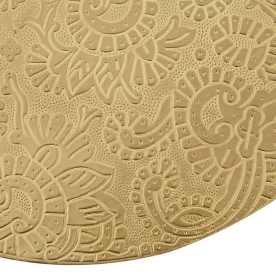 Algieba Round Wooden Side Table In Gold_4