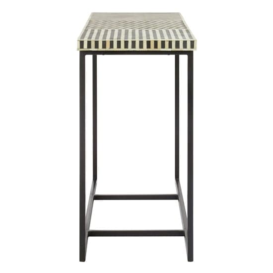 Algieba Wooden Console Table With Metal Base In Black_2