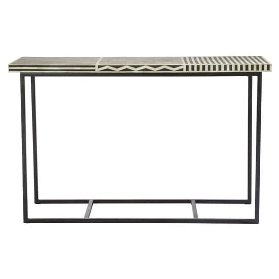 Algieba Wooden Console Table With Metal Base In Black_1