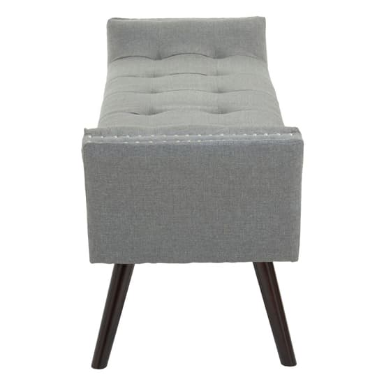 Alicia Fabric Hallway Seating Bench In Grey With Wooden Legs_3