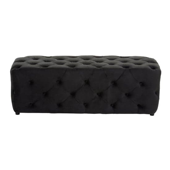 Alicia Velvet Hallway Seating Bench In Black With Wooden Feets_2