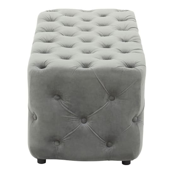 Alicia Velvet Hallway Seating Bench In Grey With Wooden Feets_3