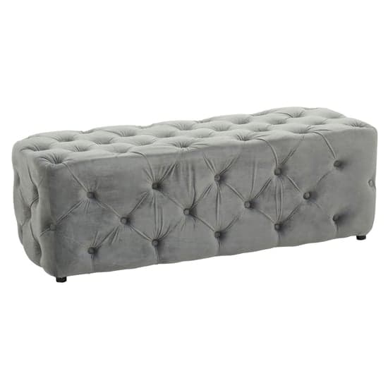 Alicia Velvet Hallway Seating Bench In Grey With Wooden Feets_1
