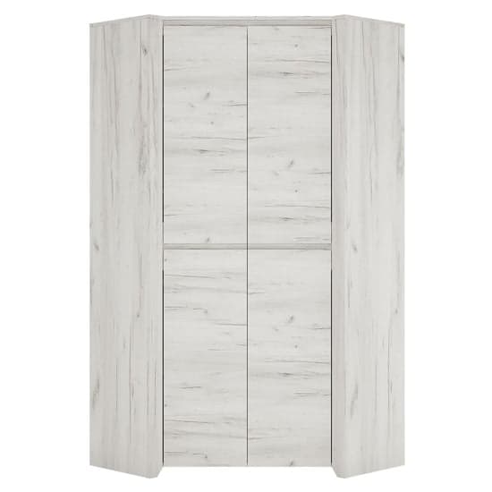 Alink Corner Wooden 2 Doors Wardrobe In White_2