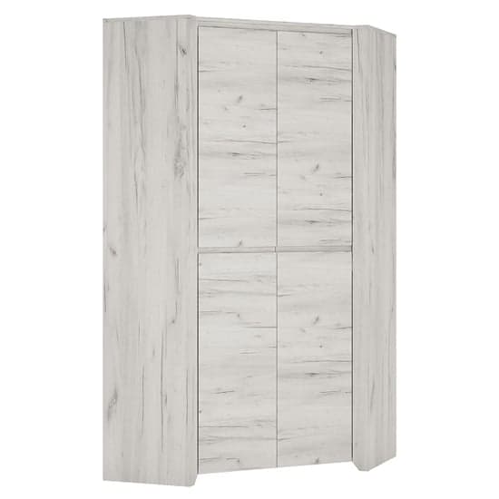 Alink Corner Wooden 2 Doors Wardrobe In White_1