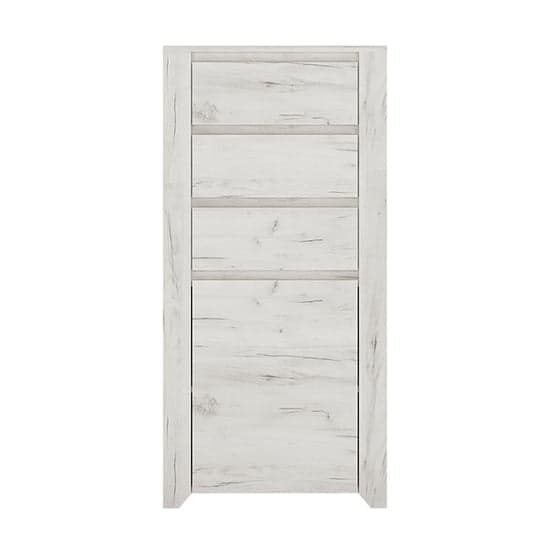 Alink Narrow Wooden 1 Door 3 Drawers Sideboard In White_2