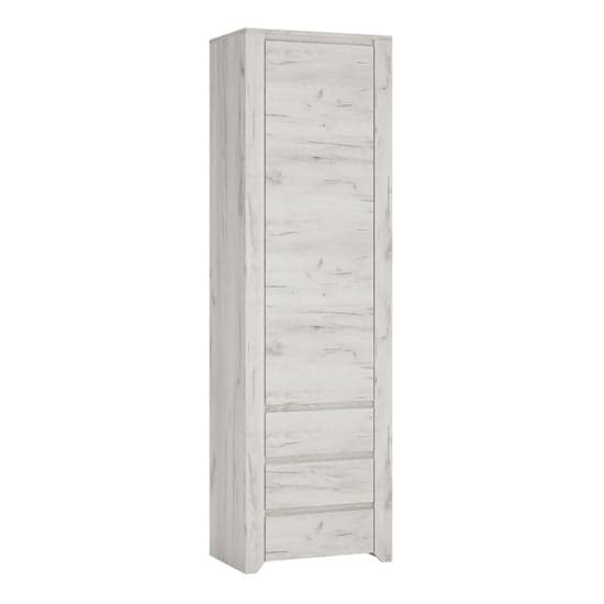 Alink Wooden Wardrobe 1 Door Tall Narrow In White Craft Oak_1
