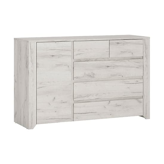 Alink Wooden 1 Door 5 Drawers Sideboard In White_1