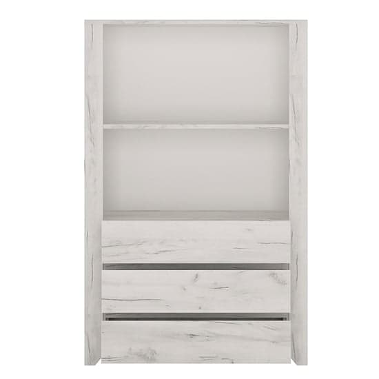 Alink Wooden 3 Drawers Storage Cabinet With Open Shelf In White_2