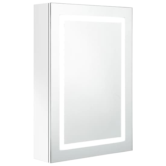 Aliso Bathroom Mirrored Cabinet In Shining White With LED_2
