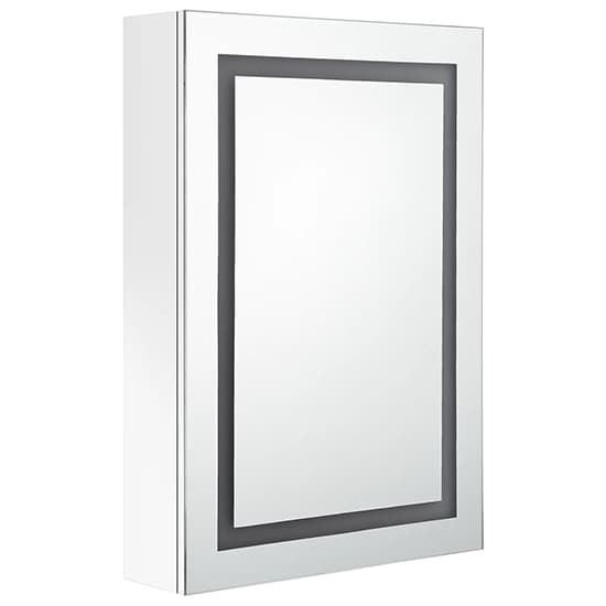 Aliso Bathroom Mirrored Cabinet In Shining White With LED_3