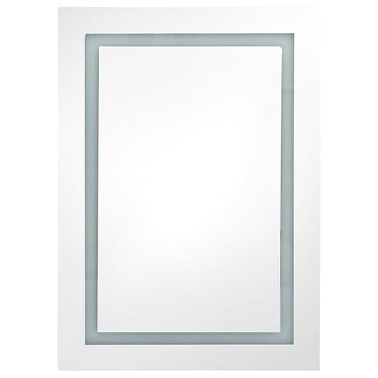 Aliso Bathroom Mirrored Cabinet In Shining White With LED_4