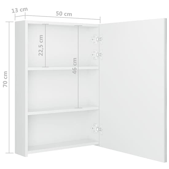 Aliso Bathroom Mirrored Cabinet In Shining White With LED_6