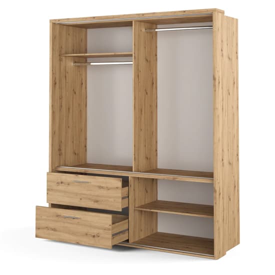 Aliso Wardrobe With 2 Sliding Doors With Drawers In Artisan Oak_3