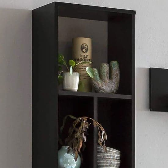 Aliso Wooden Bookcase In Matt Black_3