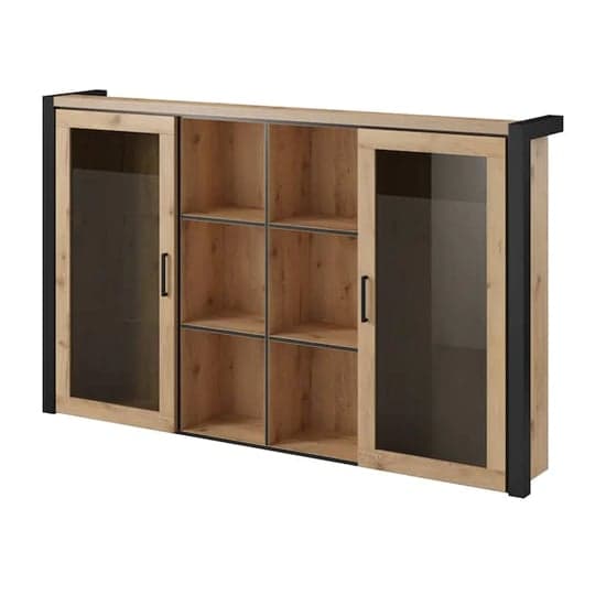 Aliso Wooden Display Cabinet Large In Taurus Oak With LED_2