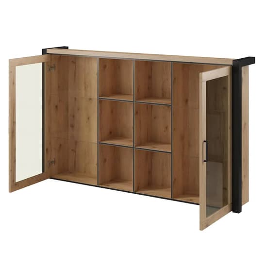 Aliso Wooden Display Cabinet Large In Taurus Oak With LED_3