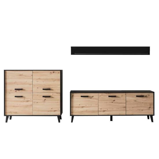 Aliso Wooden Living Room Furniture Set 3 In Artisan Oak_3