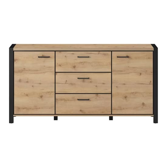 Aliso Wooden Sideboard With 2 Doors 3 Drawers In Taurus Oak_4