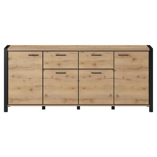Aliso Wooden Sideboard With 4 Doors 2 Drawers In Taurus Oak_4