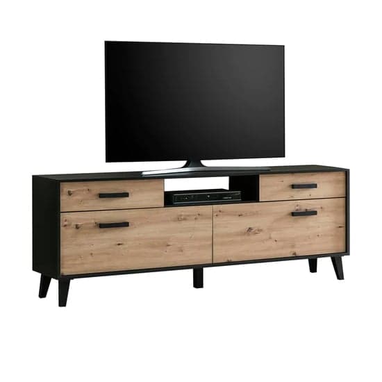 Aliso Wooden TV Stand With 2 Doors 2 Drawers In Artisan Oak_2