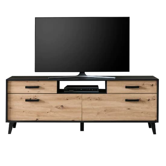 Aliso Wooden TV Stand With 2 Doors 2 Drawers In Artisan Oak_3