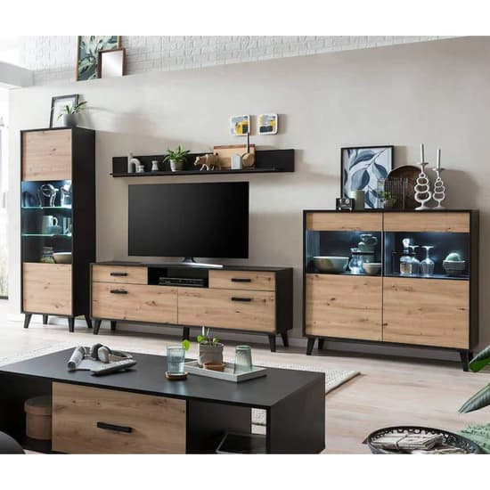 Aliso Wooden TV Stand With 2 Doors 2 Drawers In Artisan Oak_7