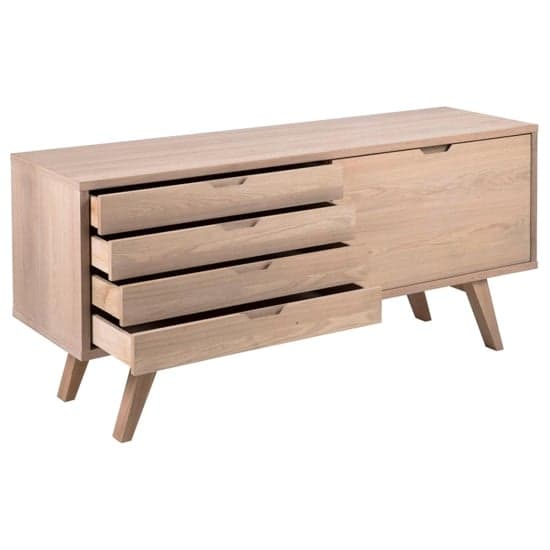 Alisto Wooden Sideboard With 1 Door 4 Drawers In Oak White_5