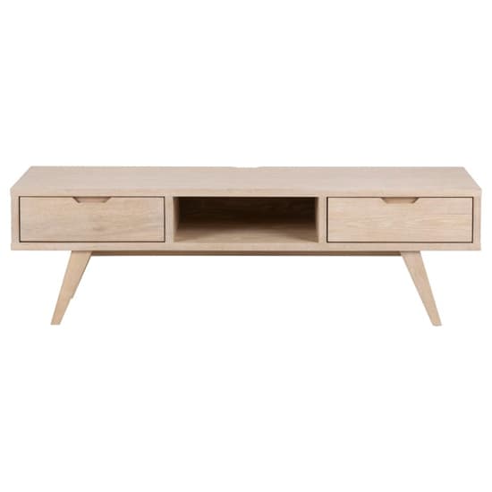 Alisto Wooden TV Stand With 2 Drawers In Oak White_3