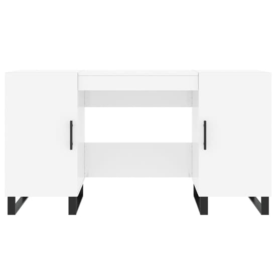 Alivia High Gloss Computer Desk With 2 Doors In White_4