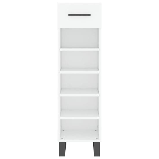 Alivia High Gloss Shoe Storage Cabinet With 2 Drawers In White_4