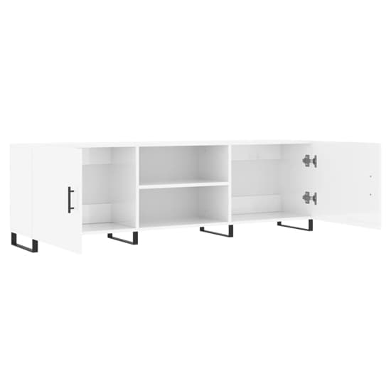 Alivia High Gloss TV Stand With 2 Doors In White_4