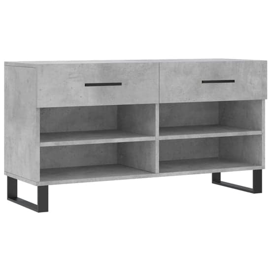 Alivia Shoe Storage Bench With 2 Drawers In Concrete Effect_2