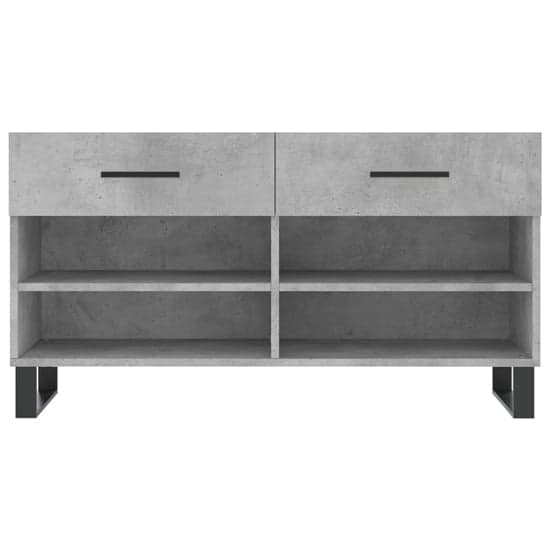 Alivia Shoe Storage Bench With 2 Drawers In Concrete Effect_4