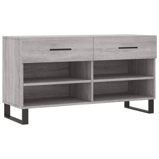 Alivia Shoe Storage Bench With 2 Drawers In Grey Sonoma Oak_2