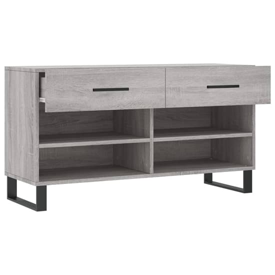Alivia Shoe Storage Bench With 2 Drawers In Grey Sonoma Oak_3