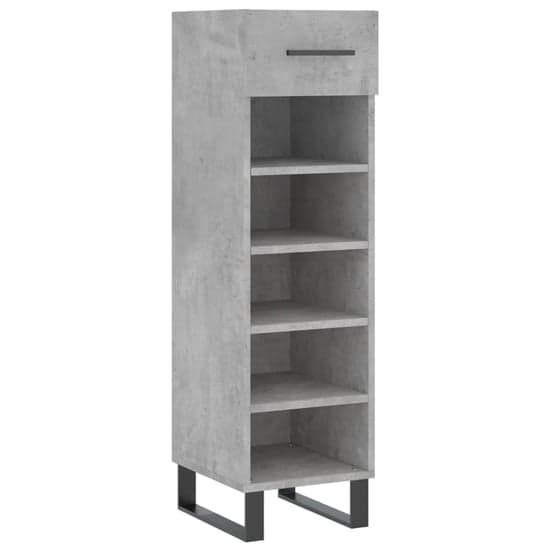 Alivia Shoe Storage Cabinet With 2 Drawers In Concrete Effect_2
