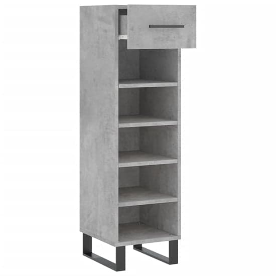 Alivia Shoe Storage Cabinet With 2 Drawers In Concrete Effect_3