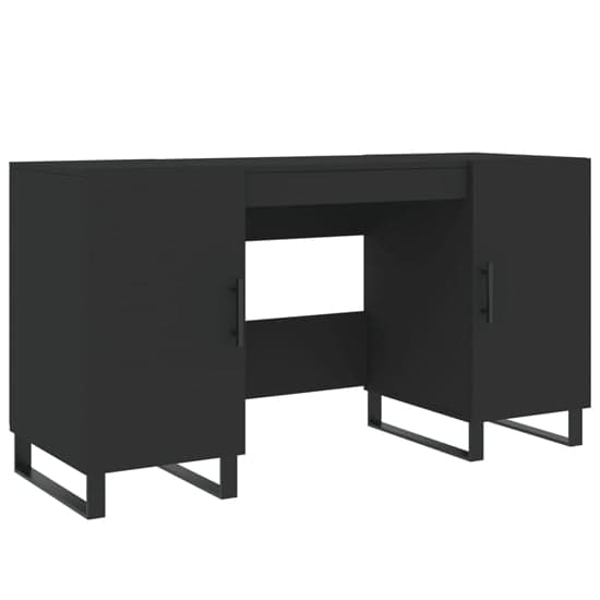 Alivia Wooden Computer Desk With 2 Doors In Black_2