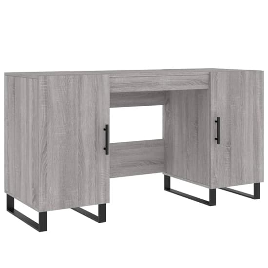 Alivia Wooden Computer Desk With 2 Doors In Grey Sonoma Oak_3