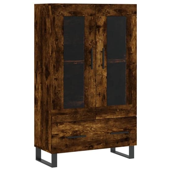Alivia Wooden Display Cabinet With 2 Doors In Smoked Oak_2