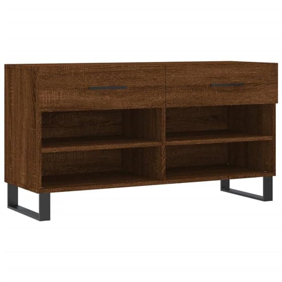 Alivia Wooden Shoe Storage Bench With 2 Drawers In Brown Oak_2